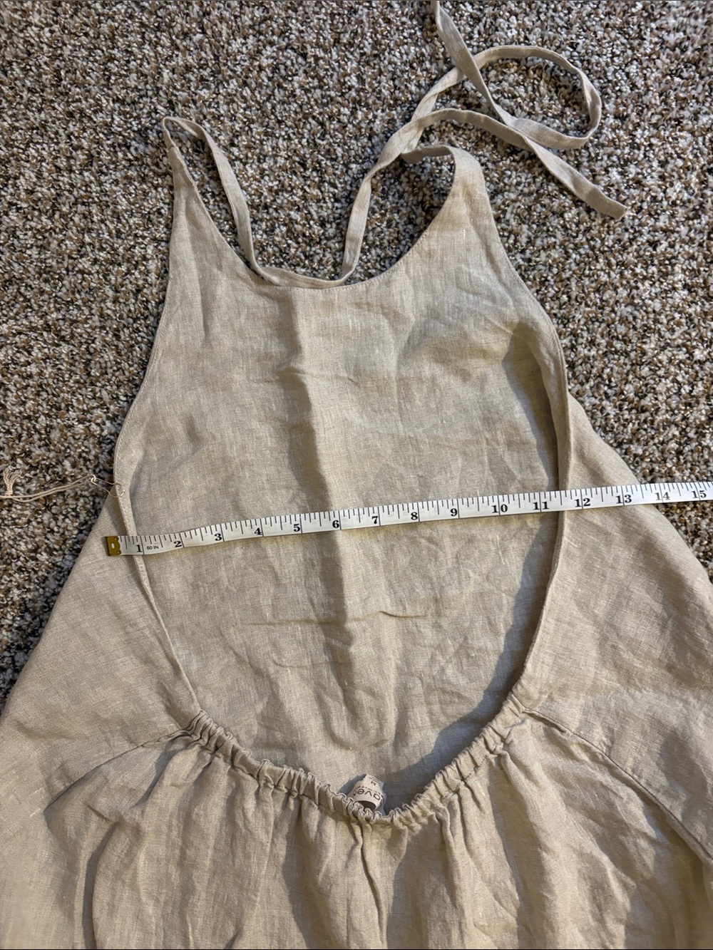 NWT Haven Well Within 100% Linen Halter Midi Dress Medium Tan - Picture 11 of 11